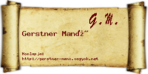 Gerstner Manó névjegykártya